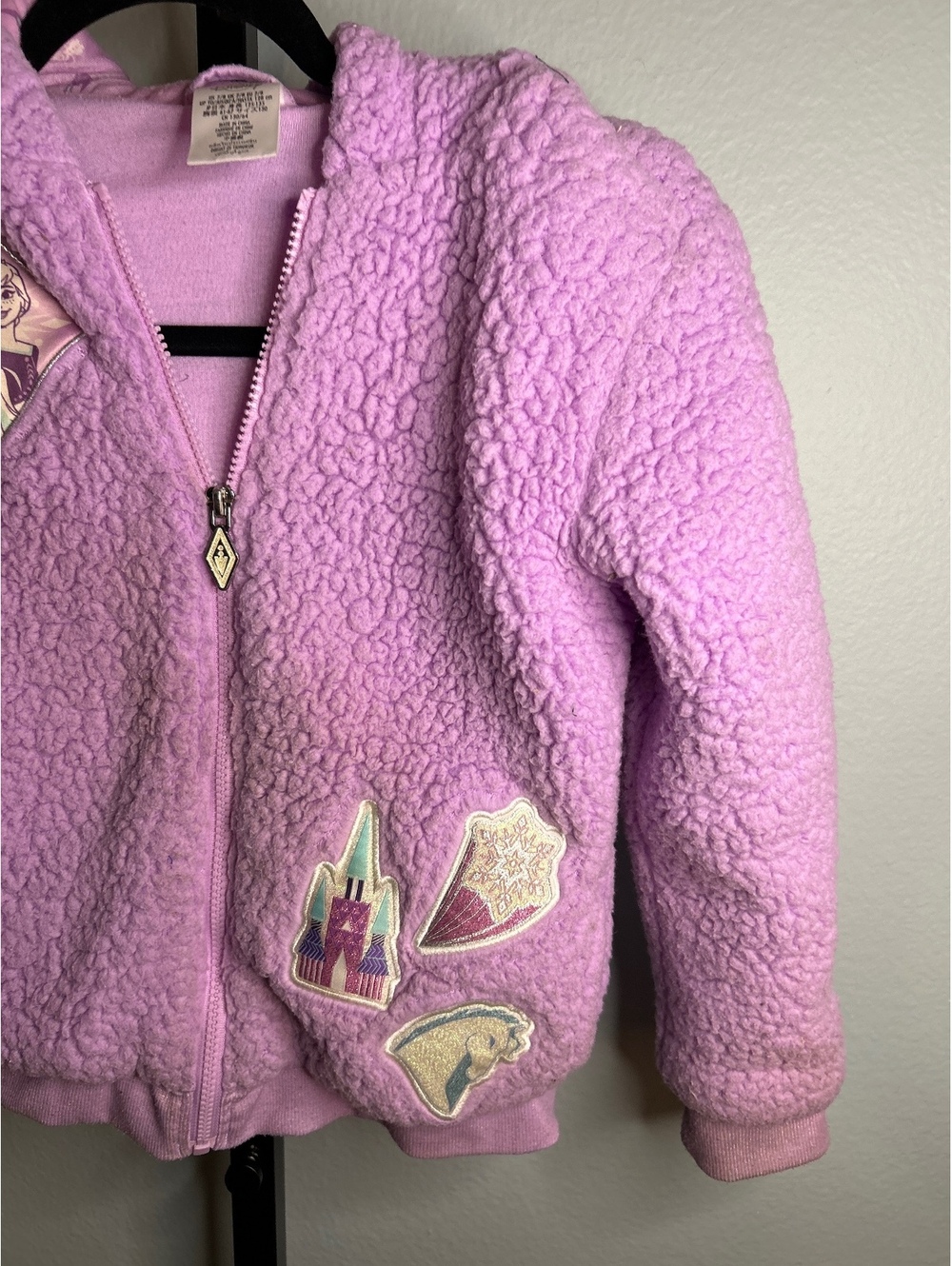 Disney Frozen Purple Sherpa Hoodie Jacket for Kids